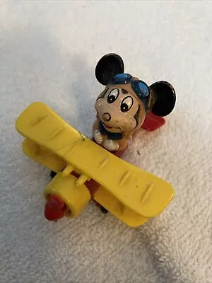 Vintage Walt Disney Mickey Mouse Airplane Bi Plane Red • $4.99