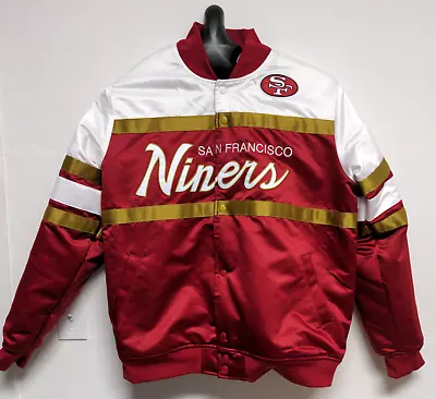 San Francisco 49ers Mitchell & Ness Throwback Satin Script Jacket Men's Size XXL • $72.25