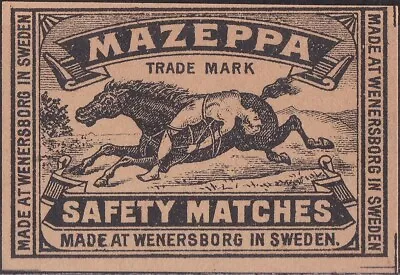 Old Matchbox Label Sweden Mazepa Safety Matches • $3.69