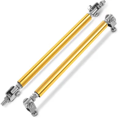 Car Adjustable Front Bumper Lip Splitter Spoiler Strut Rod Tie Support Bar Gold • $8.55