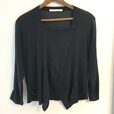 D. Exterior Made In Italy Fine Knit Crossover Cardigan Small Black • $29