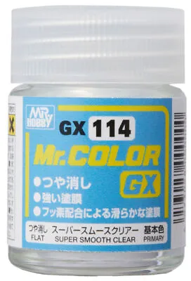 (X) Mr Hobby - Gunze GX-114 - Mr.Color GX Super Smooth Clear Flat (18ml) • £4.20