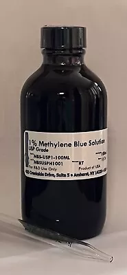 1% Methylene Blue Solution With Dropper - USP Grade - 100mL • $26.50