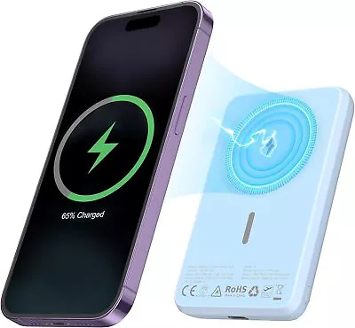 Magnetic Wireless Power Bank 6700mAh 20W PD Fast Charging Mag-Safe Battery Pack • $20.99