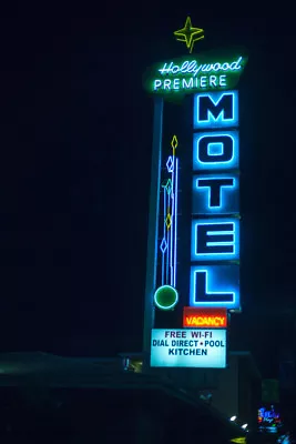 Hollywood Premiere Motel Neon Sign Los Angeles Photo Art Print Poster 12x18 • $10.98