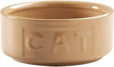 Stoneware Cat Bowl - Brown. Embossed  CAT  Design Dishwasher  Safe. 13cm (400ml • £9.25