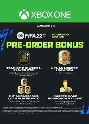 FIFA 22 Standard Edition Xbox One / Series X/S Pre-Order Bonus DLC Key (Emailed) • £1.99