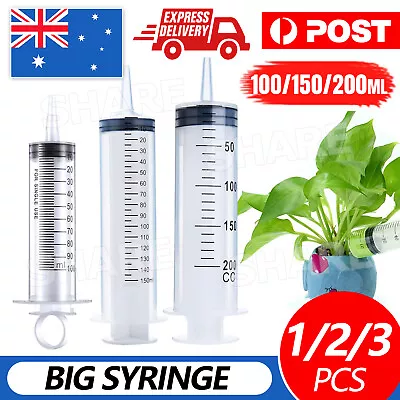 100-200ML Reusable Big Large Plastic Hydroponics Nutrient Measuring Syringe AU • $8.95