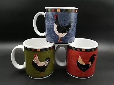 3  HENNY PENNY  - Warren Kimble - Stoneware Coffee Mug Sakura Indonesia Set Of 3 • $26