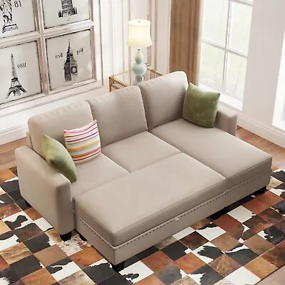 3 Piece Reversible L-Shaped Sectional Sofa Couch Set With Storage Ottoman Chaise • $699.99