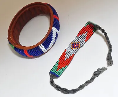 Two Native American Navajo Handmade Beaded Bracelets • $21