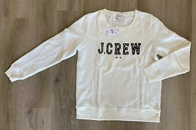 J Crew Factory Women's Logo Sweatshirt - Leopard Print Ivory - NWT • $39.99