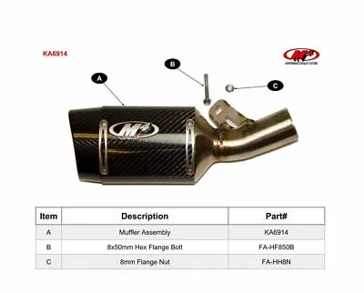 M4 Performance Exhaust Carbon Slip-On 2009-2024 For Kawasaki ZX6R ZX-6R KA6914 • $388