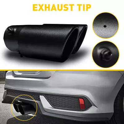 Black Dual Outlet Exhaust Tip Tail Muffler Tip For 1.4 -2.5  Stainless Steel Kit • $19.99