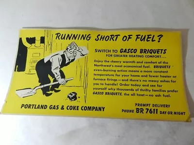 Vintage Advertising Sign- Portland Gas & Coke Trolley Sign/ Poster-gasco Briquet • $125