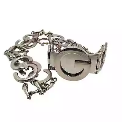 Gucci 1970s Silver Plated Logo Belt GG Designer Chain Metal Link Signature Italy • $550