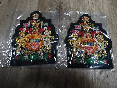 2 Orig Vintage Bullion Wire Sleeve Badges  Canadian Coat Of Arms  • $9.99