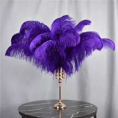 3 Purple Ostrich Feathers Approx 28/30cm - DIY Craft Wedding Party Decoration • $6