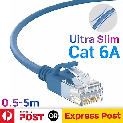 $6.95 • Buy CAT6a Ethernet Ultra Slim Network Solid Copper Cable LAN Internet 0.5 1 1.5 2 3m