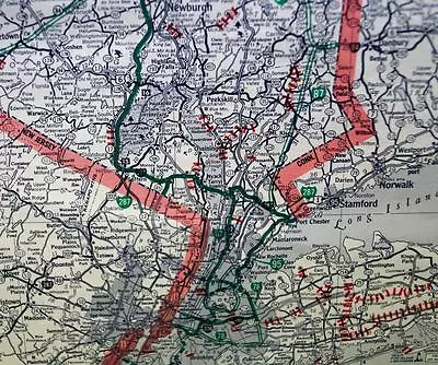 New York State Highway Road Condition Construction Map Aug-oct 1961 Vintage • $6.49