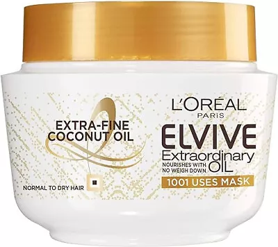 L'OREAL Elvive Extraordinary Oil Coconut Hair Mask For Normal To Dry Hair 300ml • £7.99