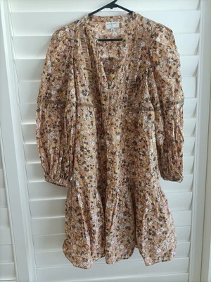 $55 • Buy Witchery Brown Ditsy Floral Cotton Long Sleeve Mini Dress - Size 8