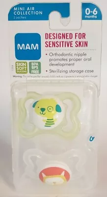 Mam Senesitive Skin Pacifiers 0-6 Months Mini Air Collection  • $9.99