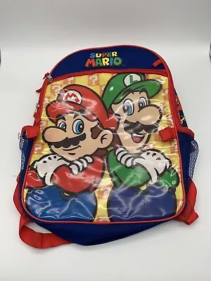 Super Mario 16  Backpack Kids School Book Bag. Mario & Luigi Nintendo See Pics • $4.99