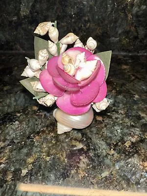 Vintage Shell Art Handmade Sculpture Flower Arrangement Seashell Figurine • $12.99