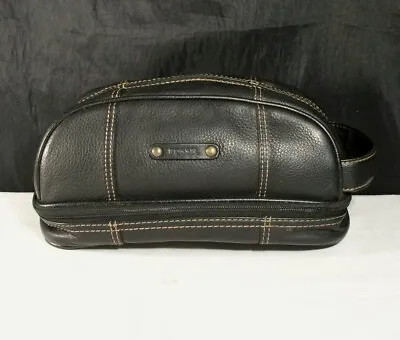 Fossil Ml1939 Black Premium Pebble Leather Travel Toiletry Cosmetic Bag • $24.95