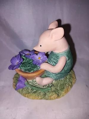 Border Fine Arts Piglet With Violets A1342 Disney Classic Pooh Lovely Condition • $14.86