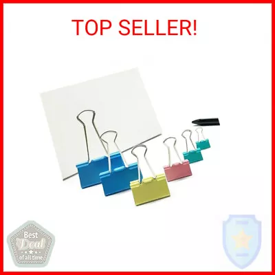 Ykimok 100 Pcs Colored Binder Clips Metal Paper Clamps 6 Assorted Sizes Extra • $10.28