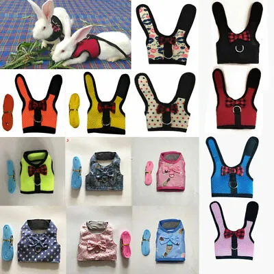 £4.12 • Buy Small Animals Mesh Lead Vest Harness With Leash Pet Cat Puppy Rabbit Clothes UK