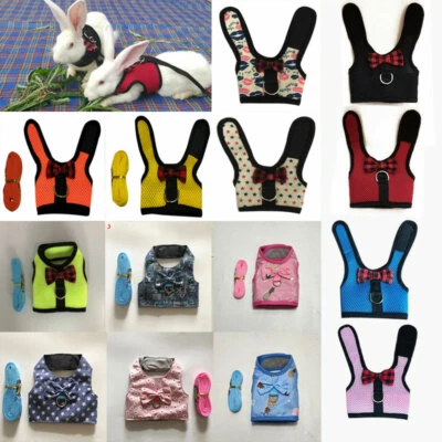 £4.12 • Buy Small Animals Mesh Lead Vest Harness With Leash Pet Cat Puppy Rabbit Clothes UK