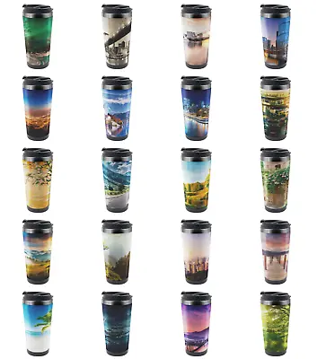 Ambesonne Landscape View Travel Mug Steel Thermal Cup 16 Oz • $24.99
