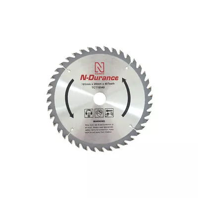 N-Durance Circular Saw Blade 165 X 20mm 40T TCT16540 Suitable For Makita Dewalt • £10.99