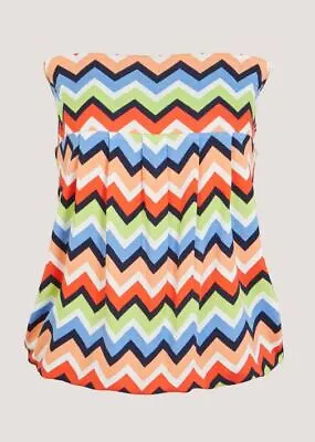 Matalan Chevron Gathered Bandeau Boob Tube Top  S M L XL XXL  BNWT Holiday (ST09 • £5.99