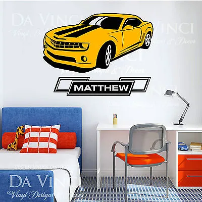 Car Classic Muscle Wheels Sport Custom Wall Room Name Vinyl Wall Decal Sticker • $35.99