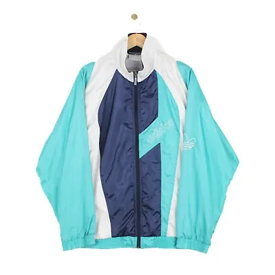 Vintage Adidas Shell Jacket Shellsuit Tracksuit Full Zip Retro 80s Size XL • £29.99