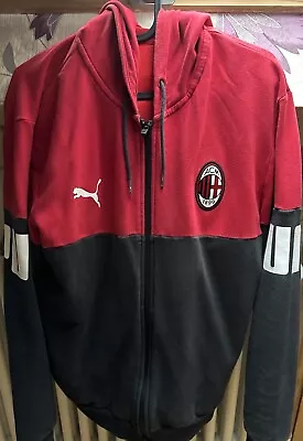 AC Milan Hood Zip Track Sweat Jacket Puma Adult Small Loose To Medium Authentic • £0.99