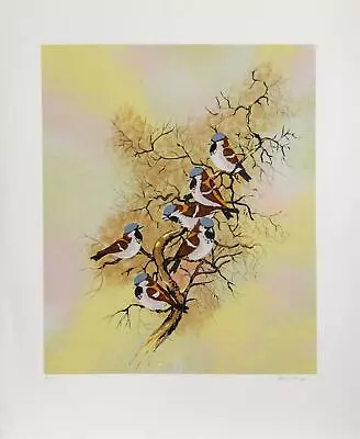 Max Karp Birds On A Branch Screenprint Signed And Numbered In Pencil • $750