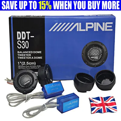 25MM 360W Dome Balanced Car Stereo Speaker Audio Tweeter Crossove ALPINE DDTS30 • £14.99