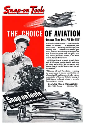 $19.95 • Buy Snap-On Tools 1943 Aviation Tools Vintage Poster