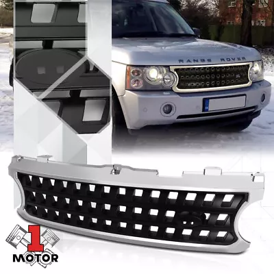 For 2006-2009 Range Rover L322 {X-MESH} Glossy Chrome/Black Bumper Grille Grill • $37.99