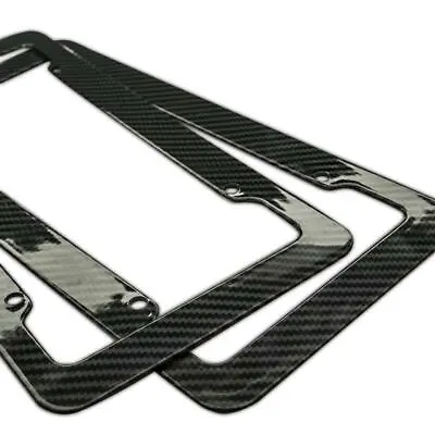 2pc ABS Carbon Fiber Style License Plate Frames Front &Rear Braket Set Universal • $18.99