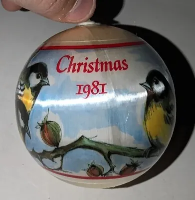 Four 4 Calling Birds 1981 Satin Ball Christmas Ornament Vintage The 12 Days Of • $7.50