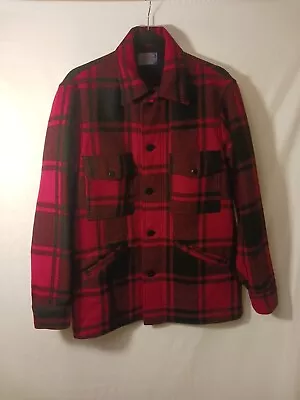 Vintage Pendleton Mackinaw Cruiser Wool Red Buffalo Jacket Coat Size S Mint!!! • $149.95