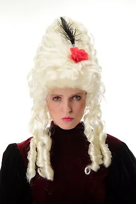 Ladies Wig Carnival Baroque Marie Antoinette Platinum Blond Beehive Bouffant • $17.03