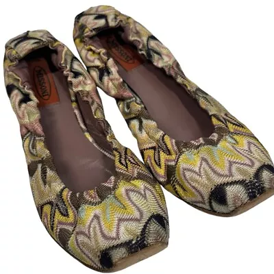 Missoni Ballet Flats Textile Patterned Multicolor Women's EU 38 US 7.5 Italy • $50