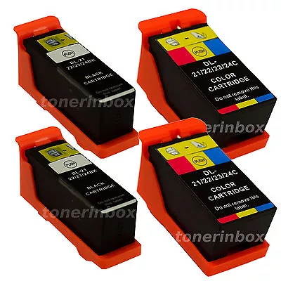$12.88 • Buy 4pk Series 21/22/23 Ink Cartridges Black/Color For Dell V515w V313w V313 Printer
